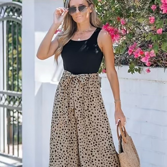 Temu | Pants & Jumpsuits | Polka Dot Wideleg Palazzo Pants 4x | Poshmark